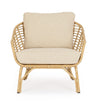 Poltrona Mabel con braccioli in alluminio effetto rattan da giardino