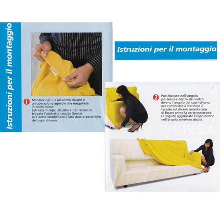 Copridivano Biancaluna Genius Color ElasticizzatoTinta Unita