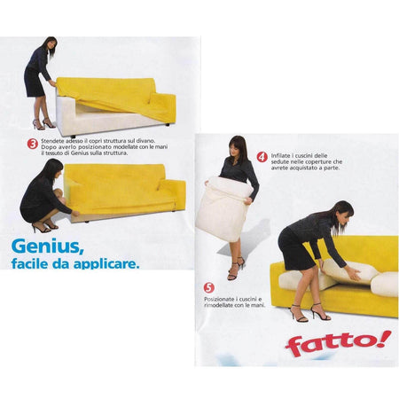 Copridivano Biancaluna Genius Color ElasticizzatoTinta Unita