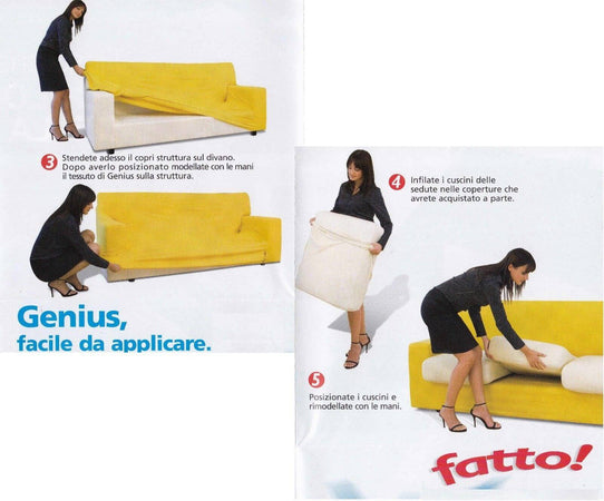 Copridivano Biancaluna Genius Color ElasticizzatoTinta Unita