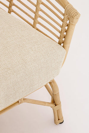 Poltrona "Mabel" con braccioli in alluminio effetto rattan da giardino