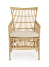 Sedia Adelma con braccioli in alluminio effetto rattan da giardino