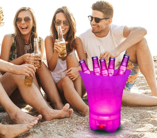 Secchiello Per Ghiaccio A Led Da 5lt 6 Colori Per Raffreddare Bevande Impermeabile Feste