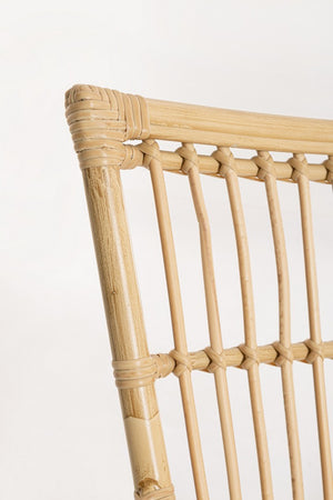 Sedia "Adelma" con braccioli in alluminio effetto rattan da giardino