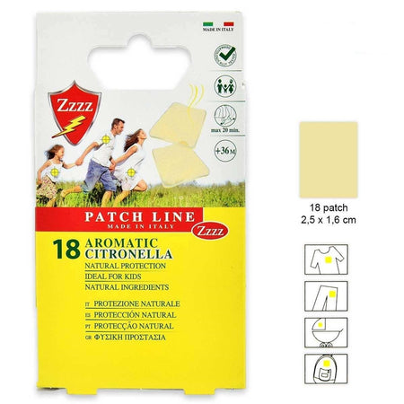 Set 12pz Da 18 Cerotti Alla Citronella Protezione Repellente Zanzare Antipuntura 164386