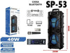 Cassa Amplificata Sp-53 40w Karaoke Bluetooth Con Microfono Portatile Wireless Trolley