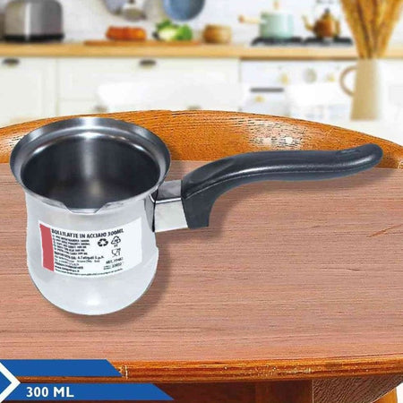 Bollitore Bollilatte Pentolino In Acciaio Inox 300/400/500/1000ml Con Manico Ergonomico