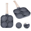 Padella Antiaderente A 4 Fori Per Uova Pancake Manico In Legno Accessori Cucina 624386
