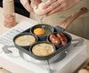 Padella Antiaderente A 4 Fori Per Uova Pancake Manico In Legno Accessori Cucina 624386