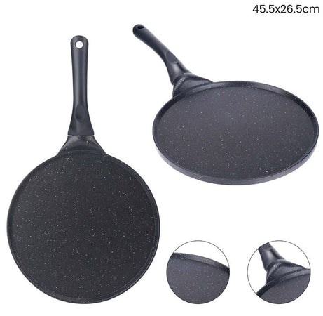 Padella Antiaderente Piastra Liscia Tonda Per Crepes Nera Accessori Per Cucinare 624388