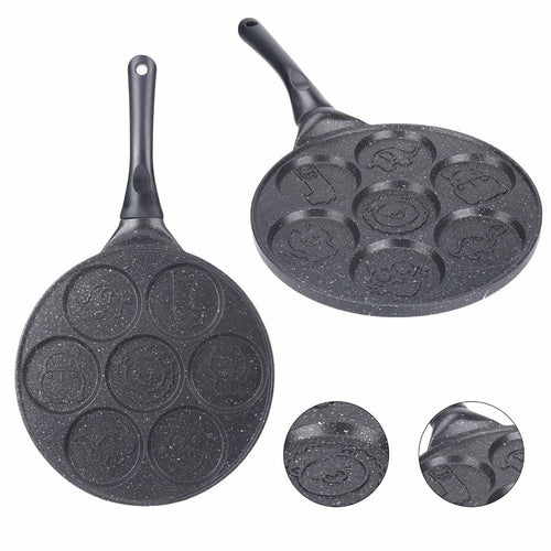 Padella Antiaderente Per Pancake Uova Cialde Con 7 Stampi Forme Animali Rotonde 624391