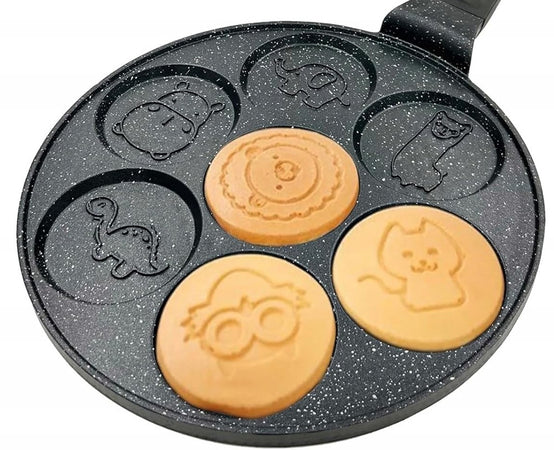 Padella Antiaderente Per Pancake Uova Cialde Con 7 Stampi Forme Animali Rotonde 624391