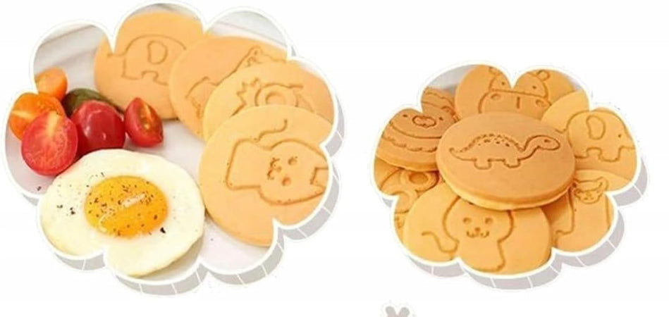Padella Antiaderente Per Pancake Uova Cialde Con 7 Stampi Forme Animali Rotonde 624391