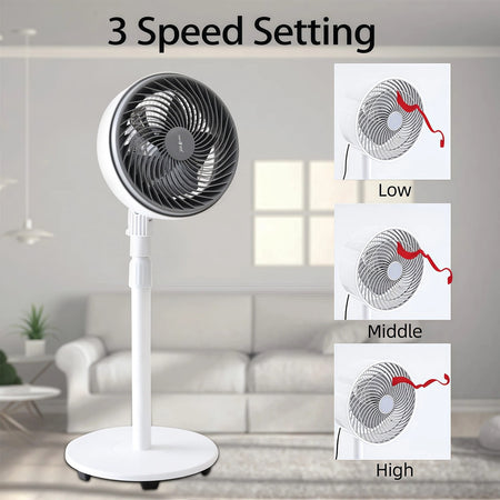 Ventilatore A Piantana 90 W Con Motore Cca 3 Velocità Altezza 100cm 5 Pale Da 10"