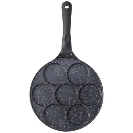 Padella Multifunzione Per Pancake Frittelle Nero A 7 Fori Stampi Antiaderente 62432