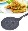 Padella Multifunzione Per Pancake Frittelle Nero A 7 Fori Stampi Antiaderente 62432