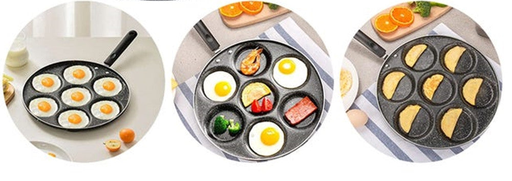 Padella Multifunzione Per Pancake Frittelle Nero A 7 Fori Stampi Antiaderente 62432