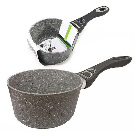 Brocca Per Latte In Alluminio Antiaderente Rivestimento Pietra Manico Soft-touch ⌀16/18cm