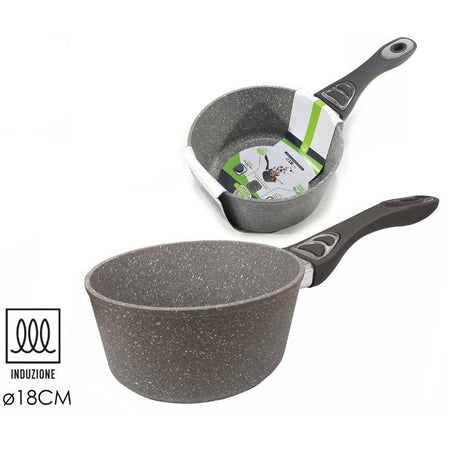 Brocca Per Latte In Alluminio Antiaderente Rivestimento Pietra Manico Soft-touch ⌀16/18cm