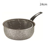 Pentola Friggitrice In Alluminio Rivestimento Antiaderente Da 24 Cm Con Manico 036640m