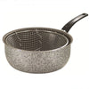 Pentola Friggitrice In Alluminio Rivestimento Antiaderente Da 24 Cm Con Manico 036640m