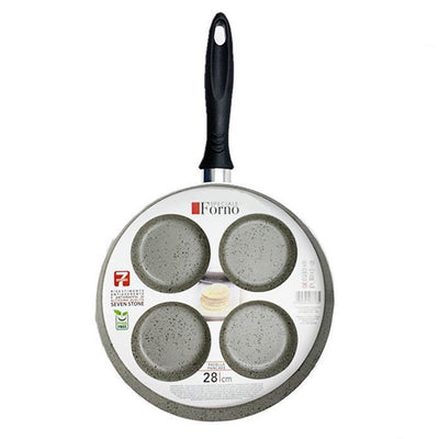 Padella Per Pancake Con  4 Scomparti Tondi Antiaderente Antigraffio Da 28 Cm 037135m