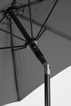 Set tavolo Pompei con sedie e ombrellone, in alluminio verniciato antracite, per esterno