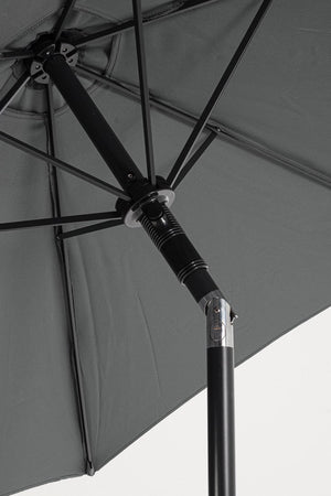 Set tavolo "Pompei" con sedie e ombrellone, in alluminio verniciato antracite, per esterno