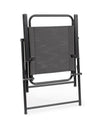 Set tavolo Pompei con sedie e ombrellone, in alluminio verniciato antracite, per esterno