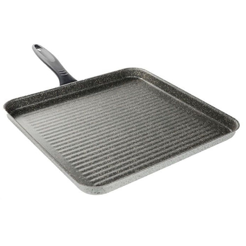 Bistecchiera Quadrata 31.5 Cm Pietra Antiaderente Antigraffio Con Manico Nero 041064m