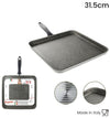 Bistecchiera Quadrata 31.5 Cm Pietra Antiaderente Antigraffio Con Manico Nero 041064m