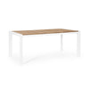 Tavolo Cameron con struttura in alluminio, piano in teak