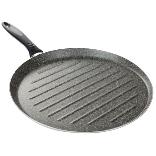 Bistecchiera Tonda Rigata Padella Cucina Antiaderente Antigraffio 7 Strati 34 Cm 045017m