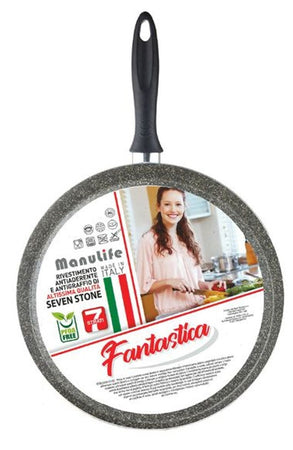 Bistecchiera Tonda Rigata Padella Cucina Antiaderente Antigraffio 7 Strati 34 Cm 045017m