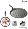 Bistecchiera Tonda Rigata Padella Cucina Antiaderente Antigraffio 7 Strati 34 Cm 045017m