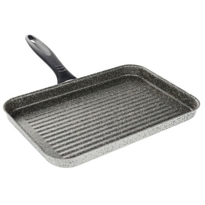 Bistecchiera Rettangolare 19x29cm Pietra Antiaderente Antigraffio Con Manico Nero 045024m