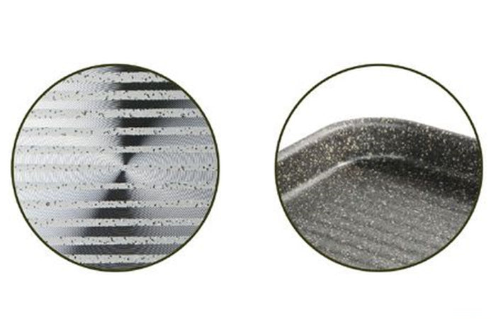 Bistecchiera Rettangolare 19x29cm Pietra Antiaderente Antigraffio Con Manico Nero 045024m