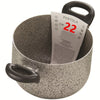 Pentola A Doppio Manico Nero Antiaderente Pietra Diametro 16-18-20-22 Cm Utensile Cucina