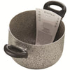 Pentola A Doppio Manico Nero Antiaderente Pietra Diametro 16-18-20-22 Cm Utensile Cucina
