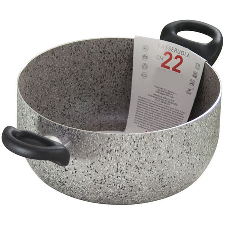Casseruola A Doppio Manico Nero Pentola Con Diametro Da 18-20-22-24 Cm Antiaderente Cucina