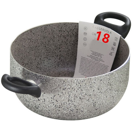 Casseruola A Doppio Manico Nero Pentola Con Diametro Da 18-20-22-24 Cm Antiaderente Cucina