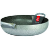 Tegame In Alluminio Antiaderente Grigio Pietra Da 36-40 Cm Pentola Con 2 Manici A Tubo