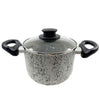 Pentola 16cm Antiaderente Antigraffio 7 Strati 2 Manici Con Coperchio In Vetro 032871m