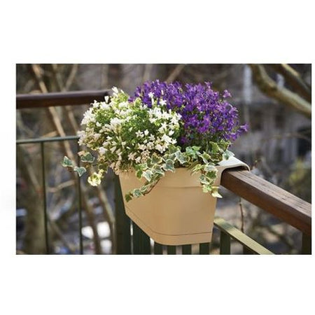 Vaso per ringhiera ''B-Smart con sottovaso'' per fiori e piante da esterno