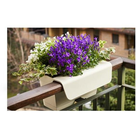 Vaso per ringhiera ''B-Smart con sottovaso'' per fiori e piante da esterno