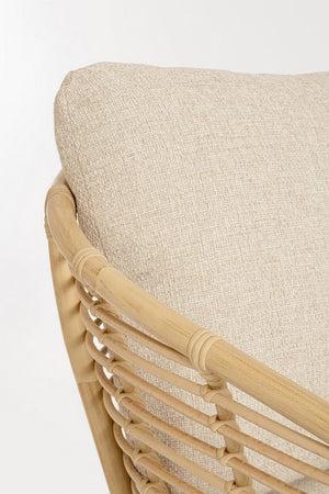 Poltrona "Mabel" con braccioli in alluminio effetto rattan da giardino