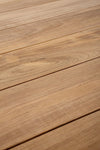 Tavolo Cameron con struttura in alluminio, piano in teak