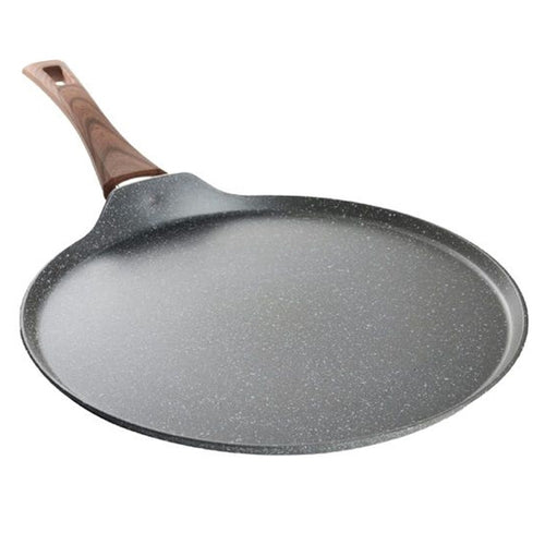 Padella Piastra Crepiera Antiaderente ø32cm Uovo Fritto Per Induzione Manico Legno 043204m