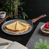 Padella Piastra Crepiera Antiaderente ø32cm Uovo Fritto Per Induzione Manico Legno 043204m
