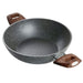 Wok Rivestimento Antiaderente Antigraffio Per Induzione Con 2 Manici Legno ø24-28-32cm
